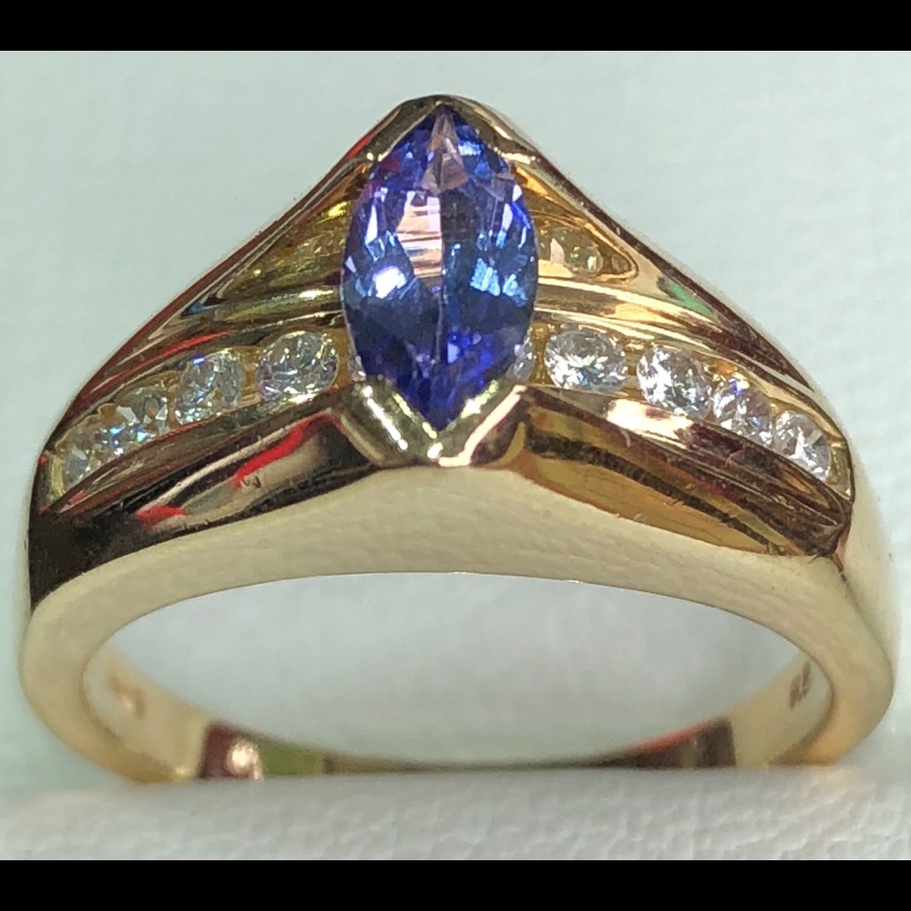 Ladies 3/4 CTW Tanzanite and Diamond Ring
